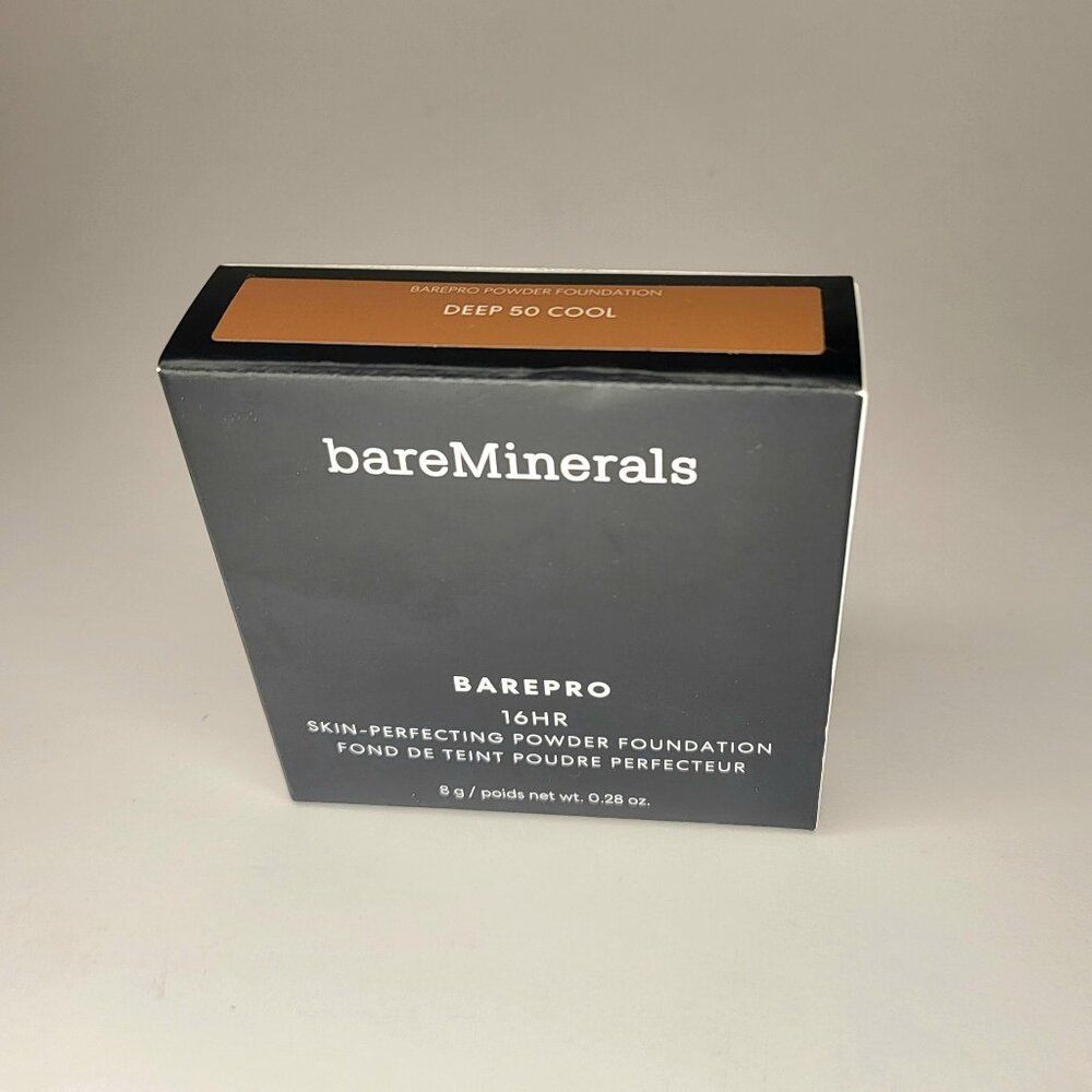 NIB bareMinerals BAREPRO 16HR Skin-Perfecting Powder Foundation DEEP 50 COOL